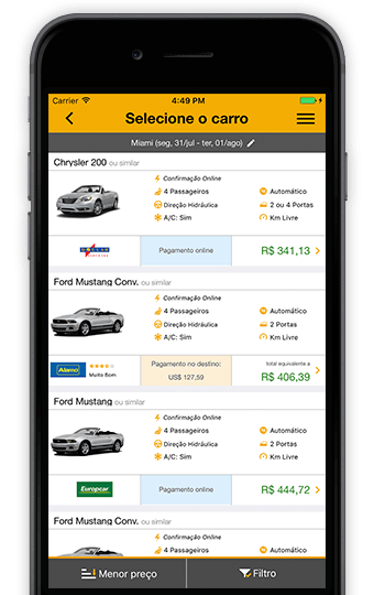 The Rentcars.com Car Rental App